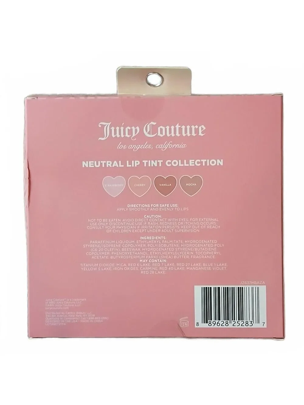 Juicy Couture Neutral Lip Tint Collection 4 Pack Gift Set with 2 Charms NIB